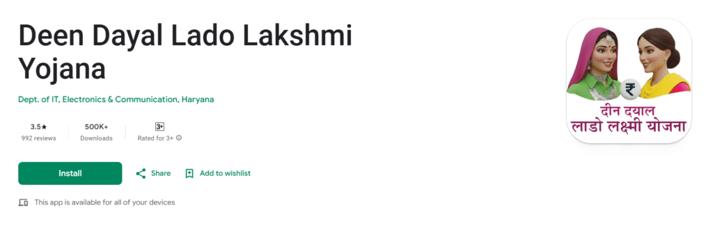 Haryana Deendayal Lado Lakshmi Yojana 2025